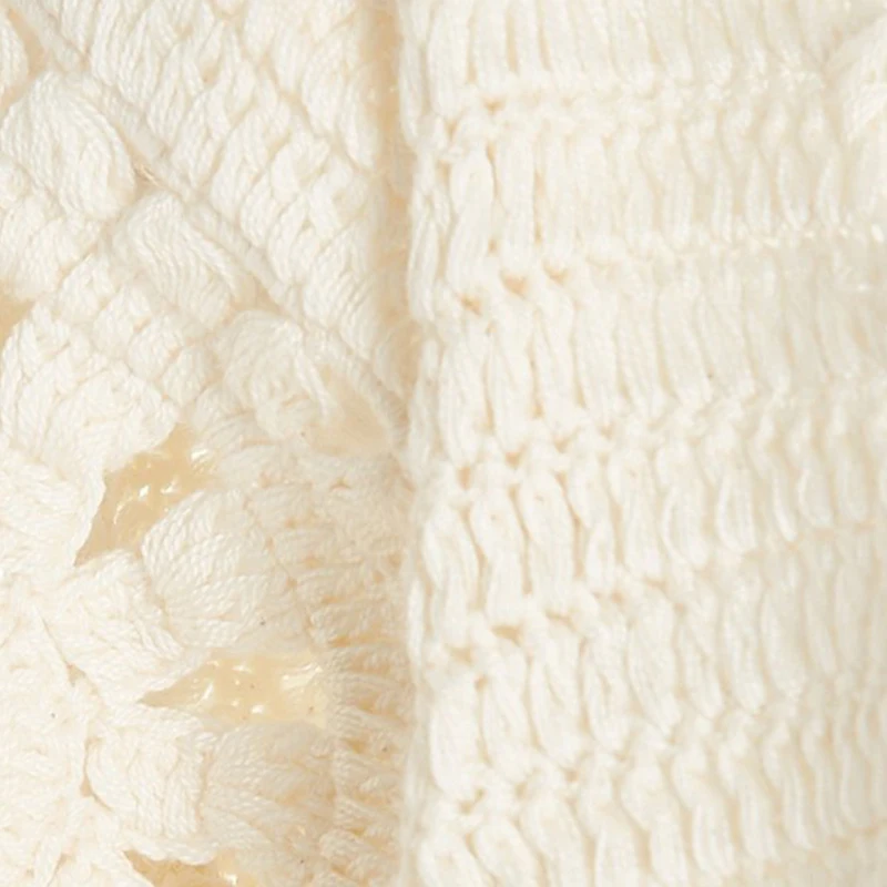 2024 Fashion Custom Women Quality Sweater Set Bunga Crocheted Cotton Pants and Top Set