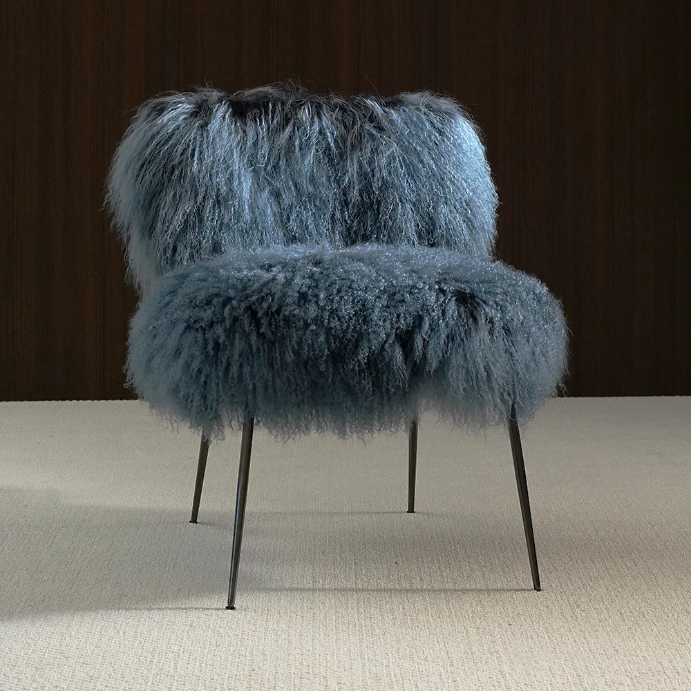 Wool cashmere chair rocking chair Luxury Nordic Modern Velvet Waiting Home Lounge Accent Furniture Living Room Sofa Chairs