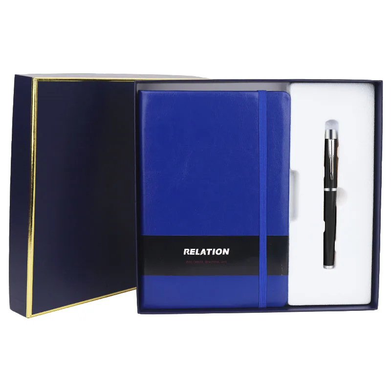 OEM one stop service 2 in 1diary planner A5 elastic band notebook and pen anniversary gift set promotional corporate giveaways