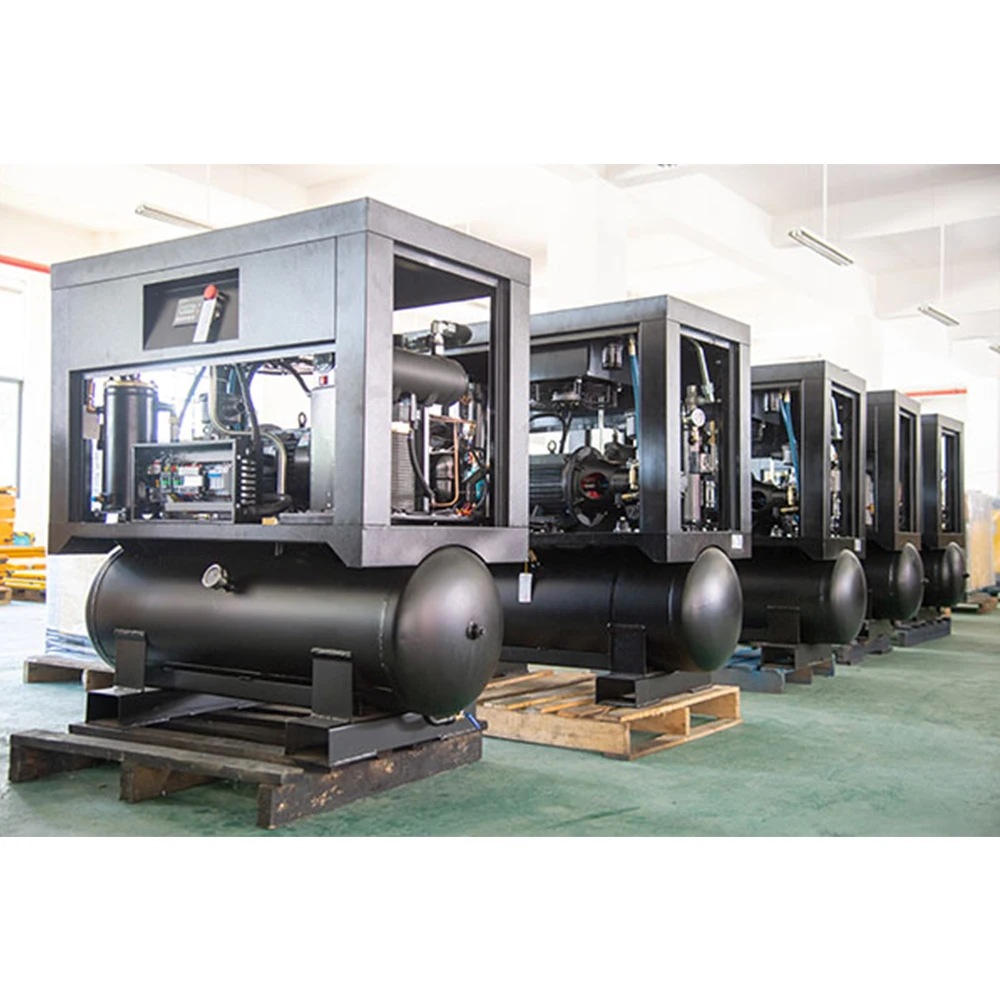 All in one 2.2kw 3HP 5.5kw 7HP 7.5kw 10HP 11kw 8bar 16bar rotary silent electric industrial screw air compressors compressor