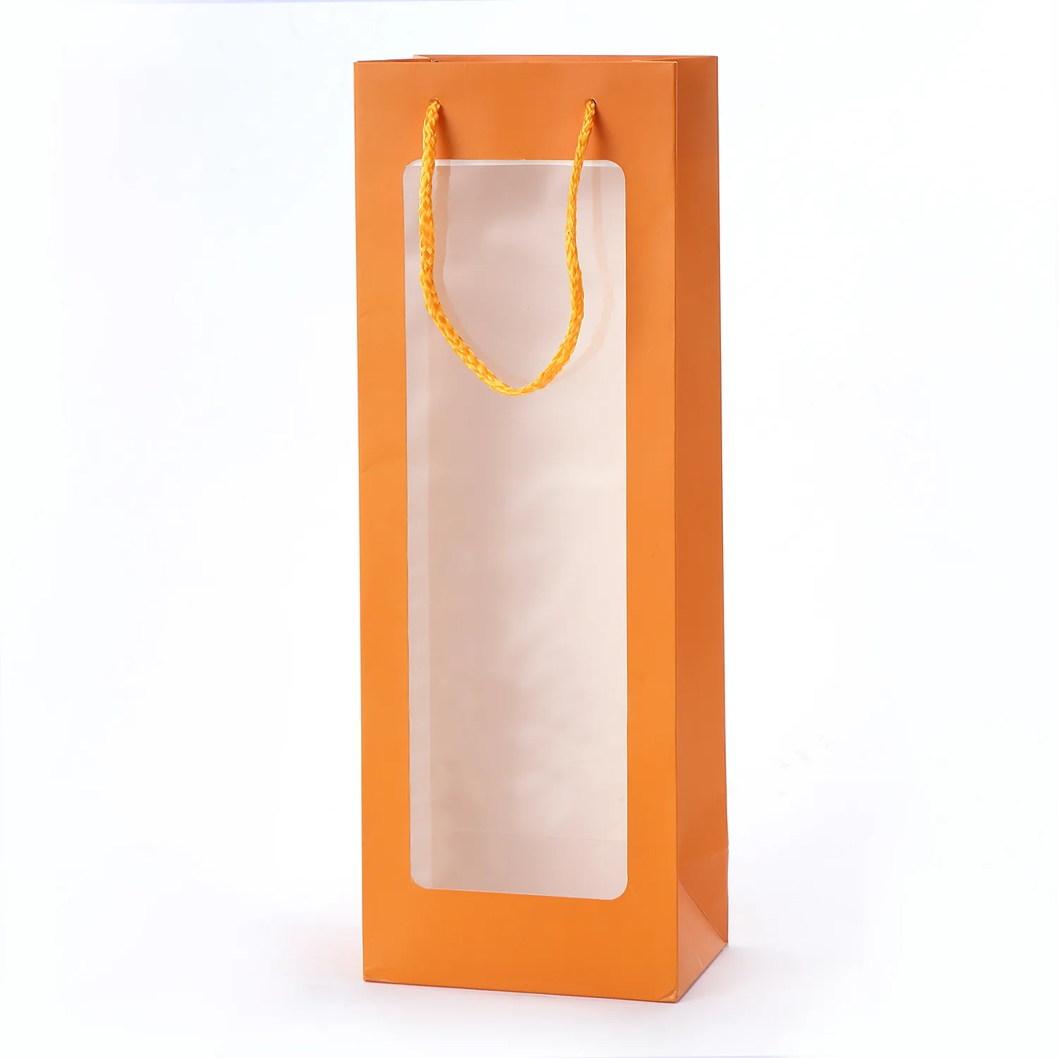 Wholesale Custom Printed Recycled Wine Bottles Gift Packaging Tote Kraft Paper Whisky Wine Bag