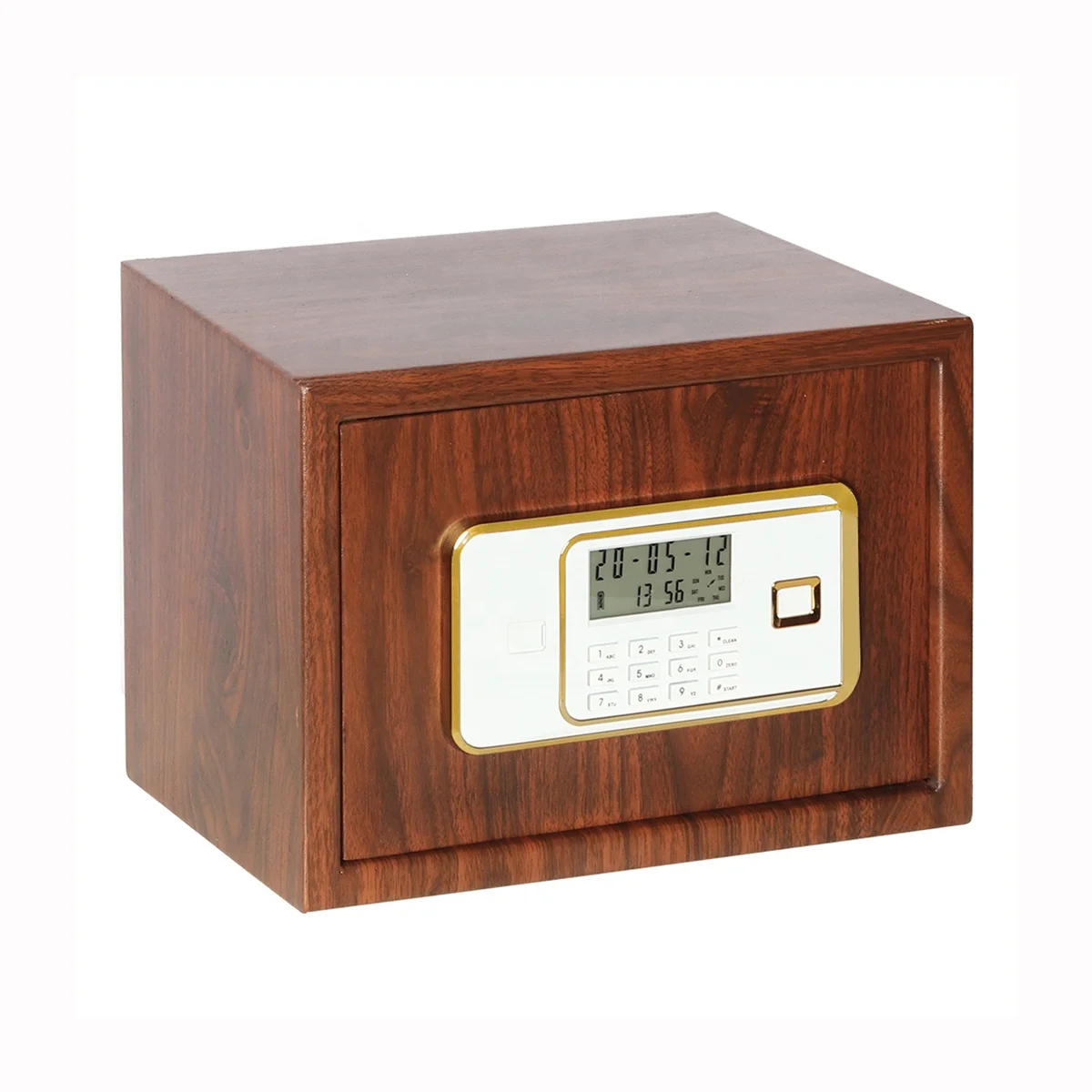 Wood color electronic security safe box digital safe box for home office with code