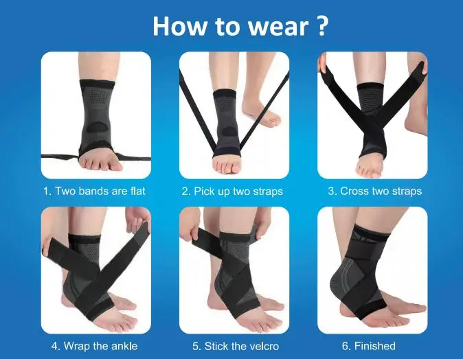 Sports Ankle Brace Compression Strap Gym Fitness 3D Elastic Bandage Foot Sleeves Support Plantar Fasciitis