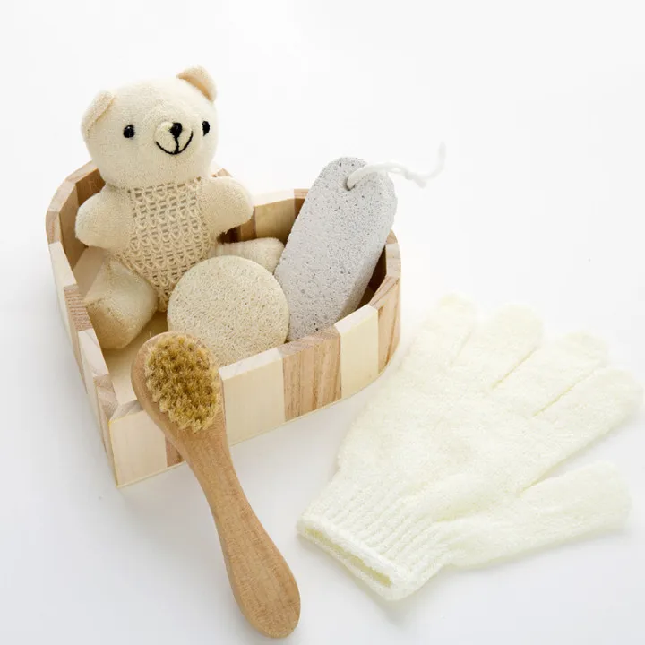 Promotional customized wooden bath sets spa shower gift set