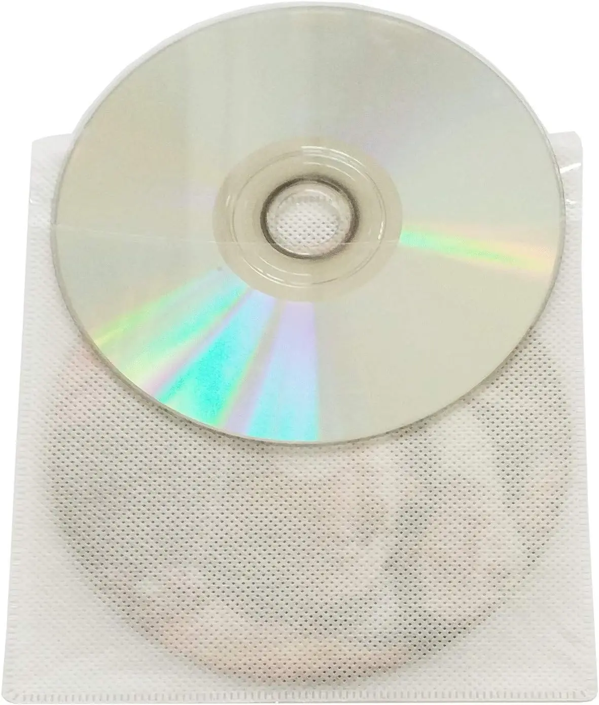 Wholesale Custom CD/DVD/BluRay Sleeves, Double-Sided Refill Plastic Sleeve for CD and DVD Storage Binders Wallets (White)