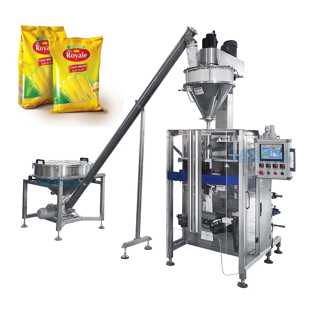 Fully automatic vertical mixed powder 1kg 2kg 5kg bagging machine gusset bag cassava corn wheat flour packing machine