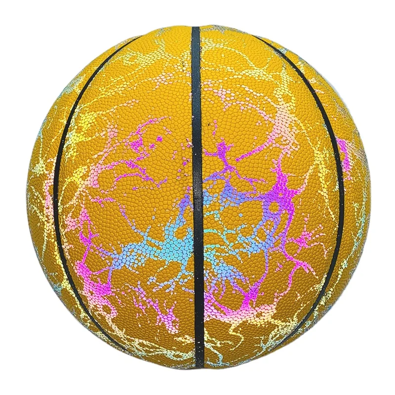 Holographic Super Grip Reflective Brand Your Basketball Glow In The Dark For Game And Fan