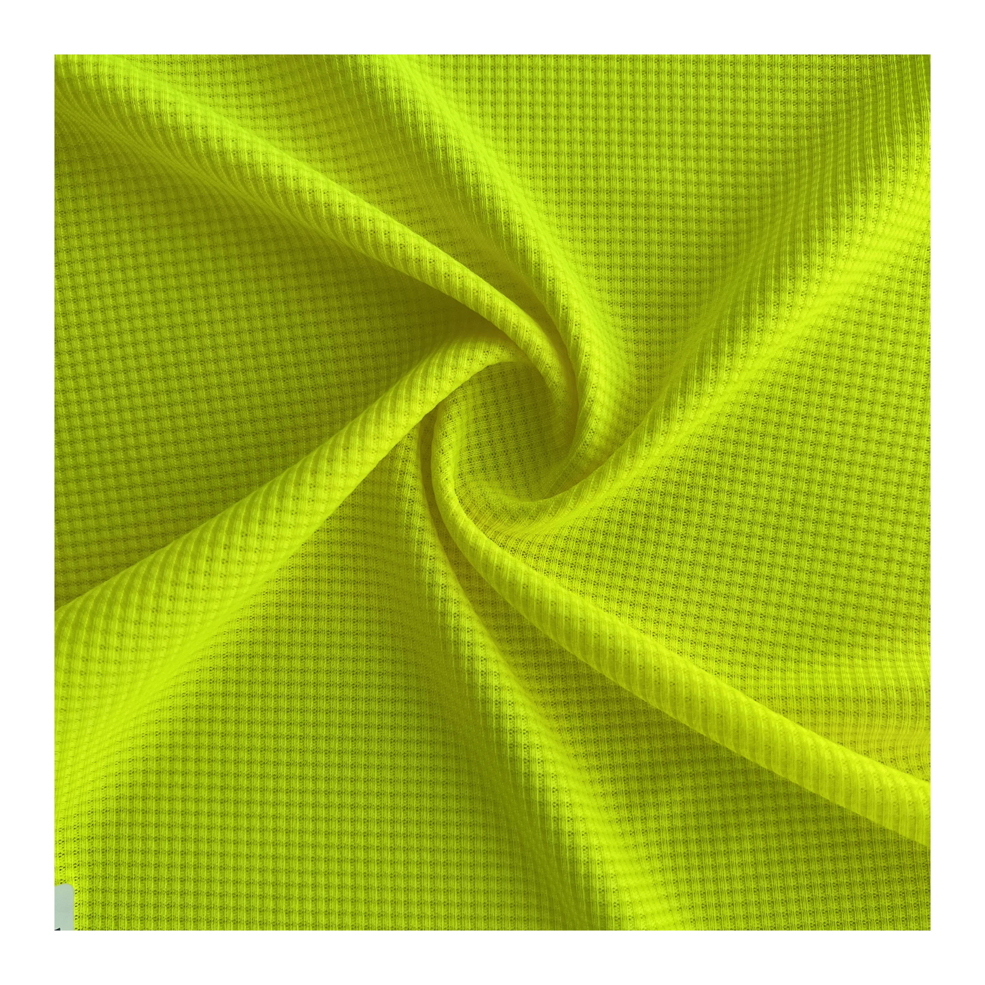 Good Quality 100% Polyester Walf Checks Yellow Neon Fabric Fluorescent Safety Vest Breathable Fabric