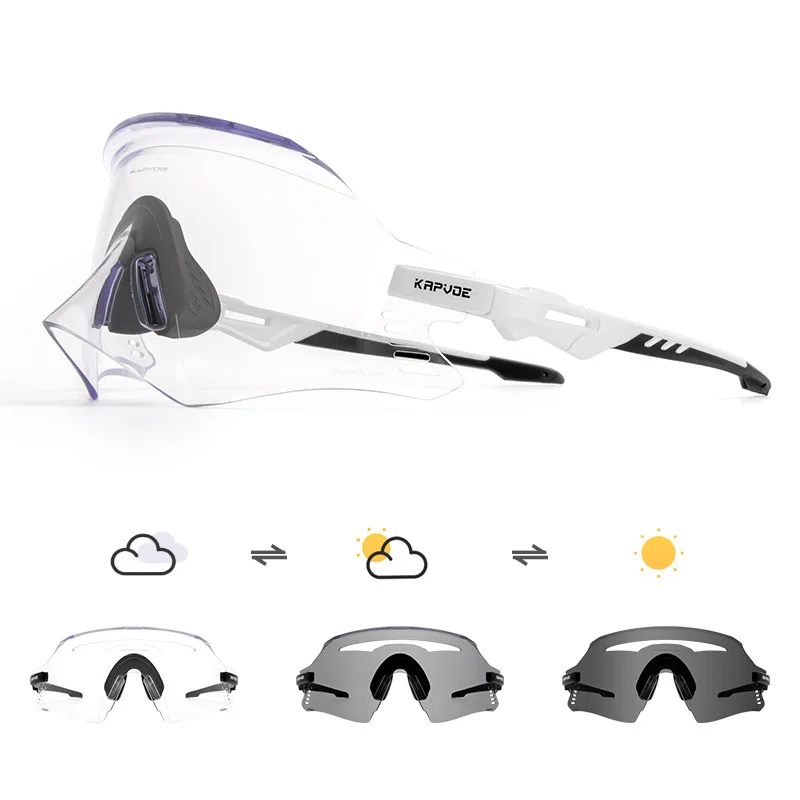 New Kapvoe Photochromic Cycling sunGlasses TR90 Black Mountain Road Bike Sunglasses Men Women Beach Driving Running sunglasses