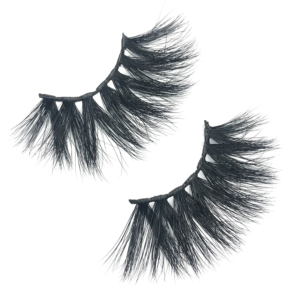 
Hot Selling 2021 Mink Lashes 25mm 3D Real Mink Strip Eyelashes Custom Private Label Eye Lash 