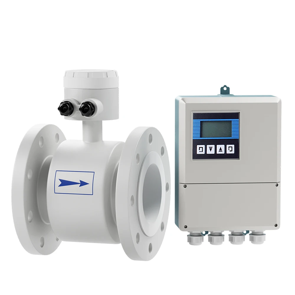 Industrial RS485 modbus water stainless steel remote type electromagnetic flow meters for acid