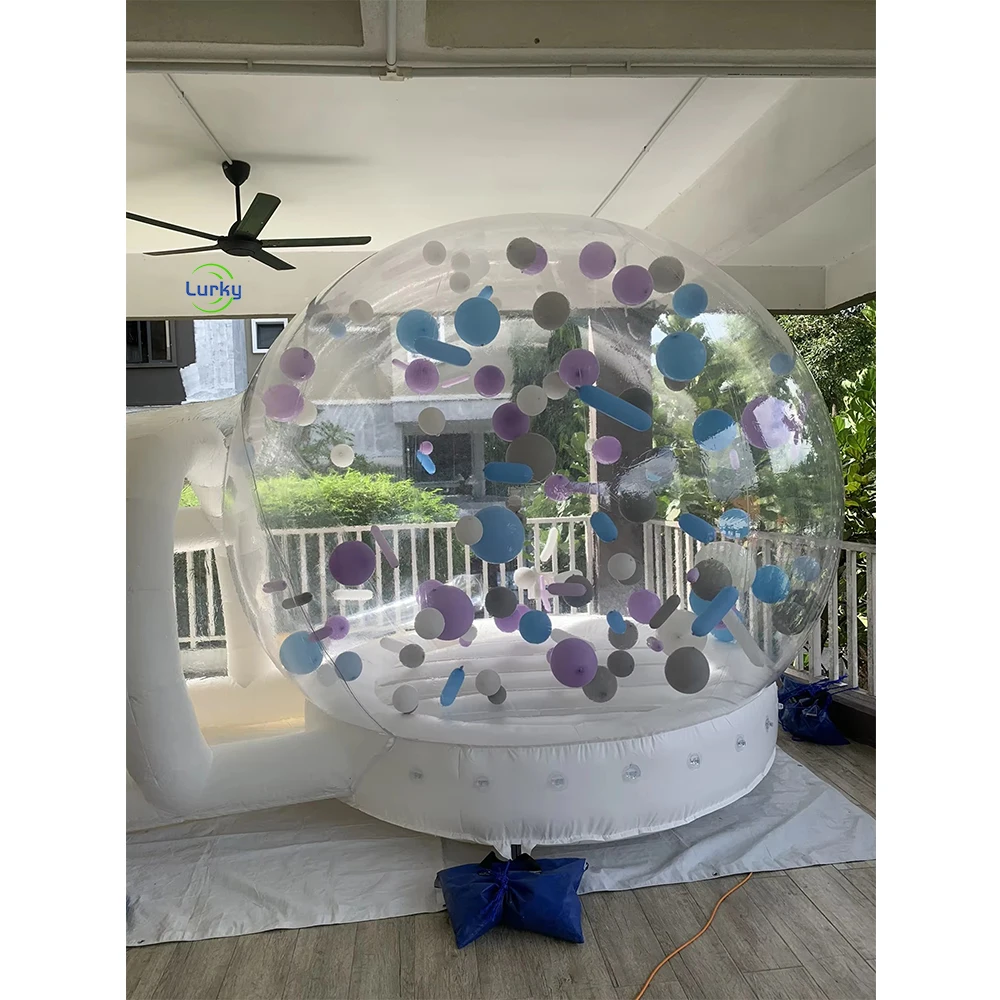 Pretty hot-selling mini white wedding indoor outdoor kid playing toy white inflatable Stargazing Bubble Tent