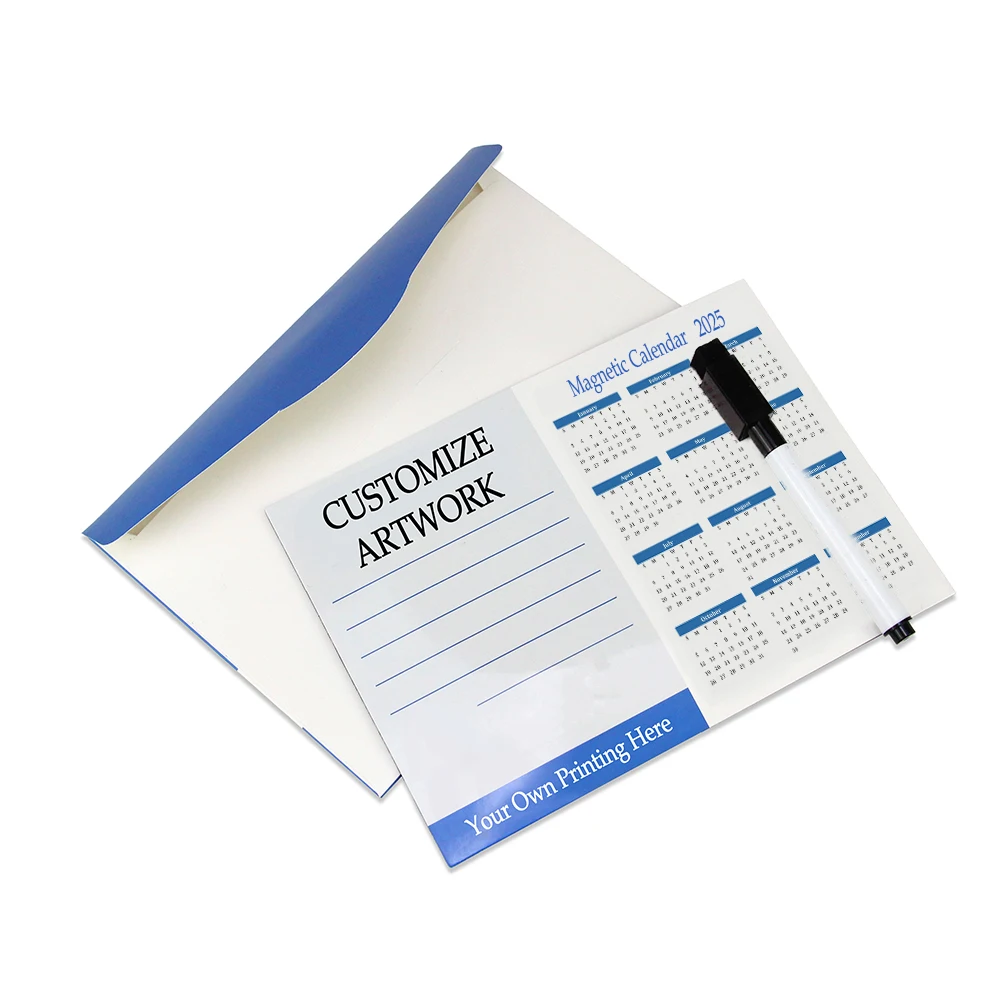 Diy Shaped Custom Magnetic Calender Small 2025 Logo Magnet Calendars For Advertising