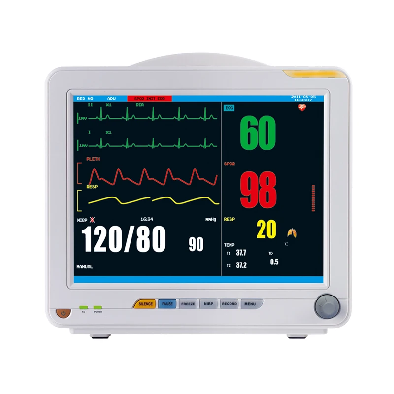 Good Quality 12 Inch Portable Patient Monitor Vital signs Monitor With Trolley For Hospital Use