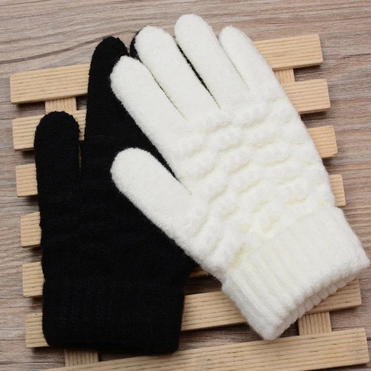 wefans Kids Boys Girls Warm Winter Soft Thick Knit Striped Mittens ski Gloves