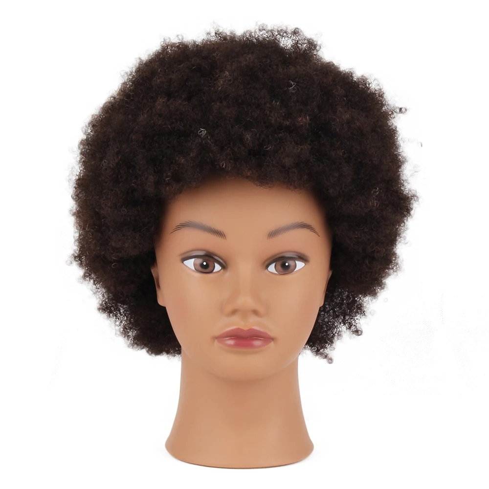 Нет минимального заказа косметологические манекены из человеческих волос Плетеный манекен для обучения афро манекен кукольные головки