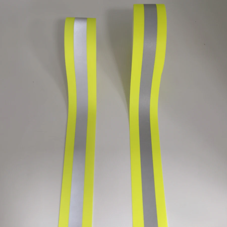 Yellow Orange Red Flame Fire Retardant Warning Safety Aramid Reflective Glow in the dark Fabric Tape
