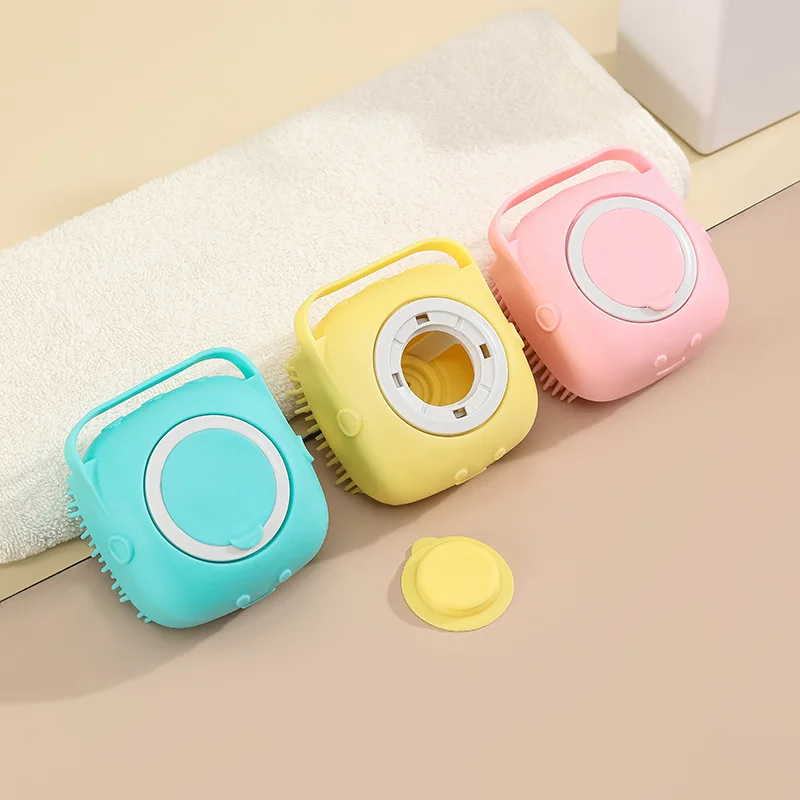 silicone dog grooming brush pet cleaning brush silicone pet cat cleaning brush