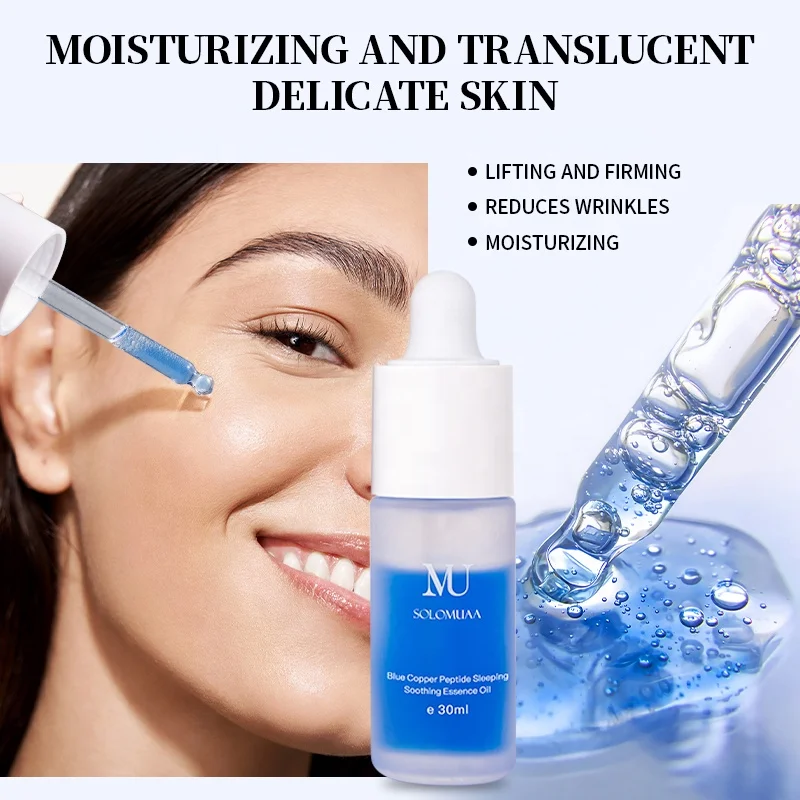 blue copper peptide Serum Midnight Blue Youth Activating Drop Peptides, Guaiazulene Adenosine, Night Serum