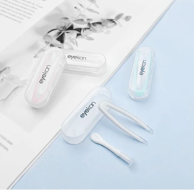 Contact Lens Case Plastic Contact Lens Tweezers and Rod Set for Contact Lenses