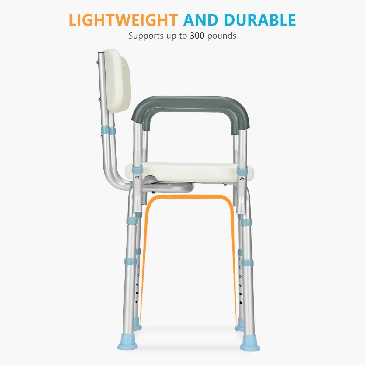 ningbo hospital shower seat with Back and Arms Weight Capacity 300LBS shower stool bathroom chair wholesale