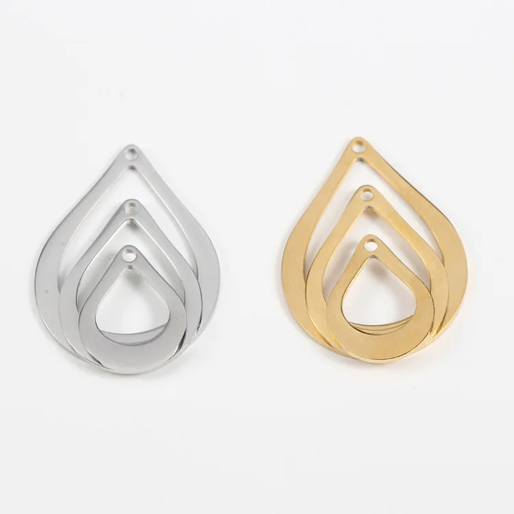 Wholesale Cheap DIY Jewelry Charms Pendants Stainless Steel Waterdrop Charm Jewelry Teardrop Pendants for DIY Necklace Making