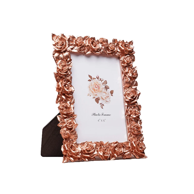 European style small knick-knack resin photo frame vintage photo frame pendulum rose modern 5 6 7 inch picture frame