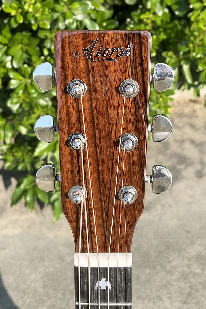 China factory wholesale Price Aiersi brand Gloss fomosj solid top 6-String SJ style electric acoustic guitar