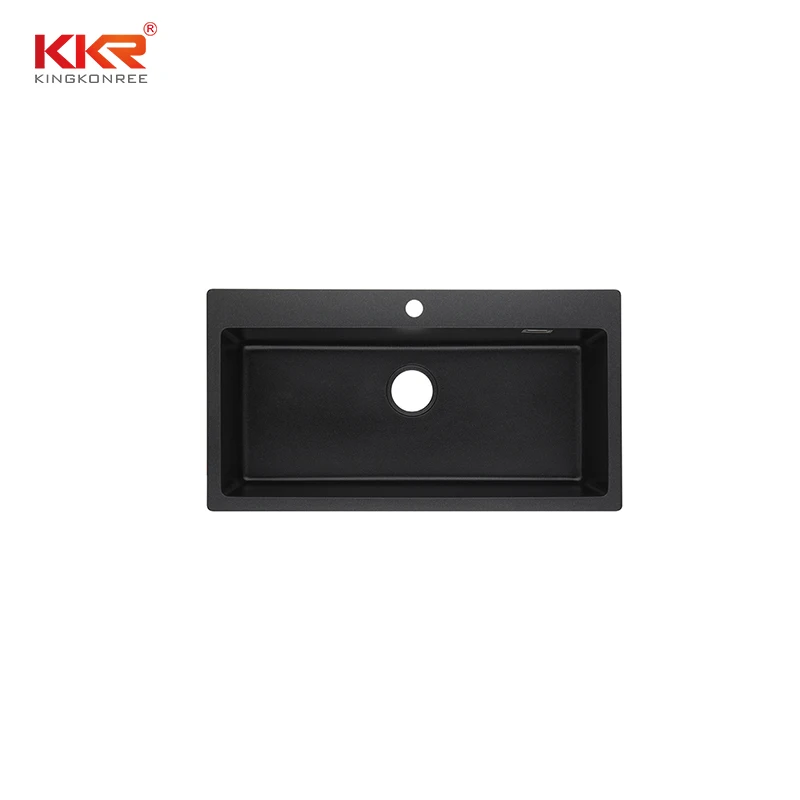 KKR black color single bowl quartz stone basin composite stone kitchen sink