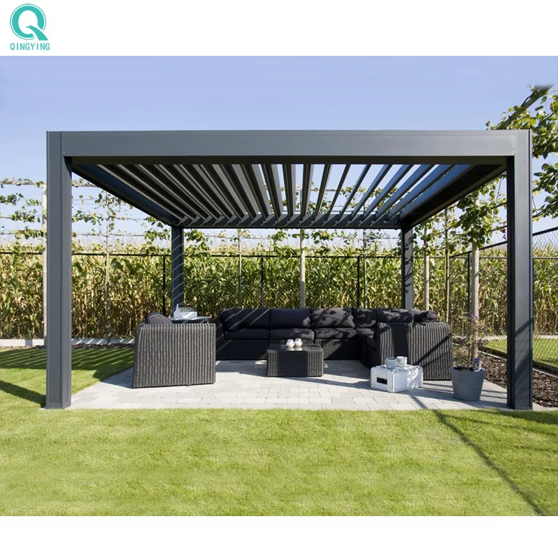 QINGYING aluminum louvered roof outdoor pergola gazebo garden