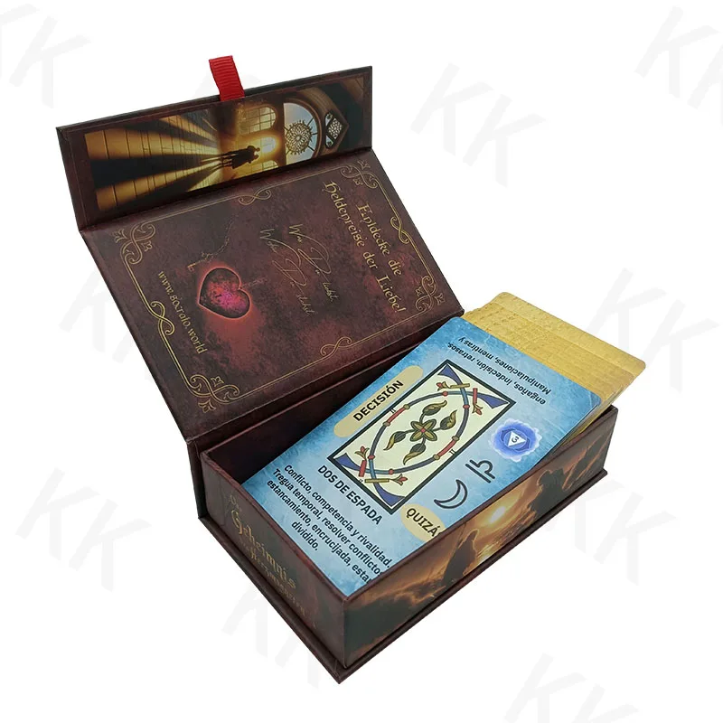 Factory Price Custom Printed High Quality Easy to Bend Durable Waterproof Kids Gift Giving Plastic Tarot Card With Magnetic Box