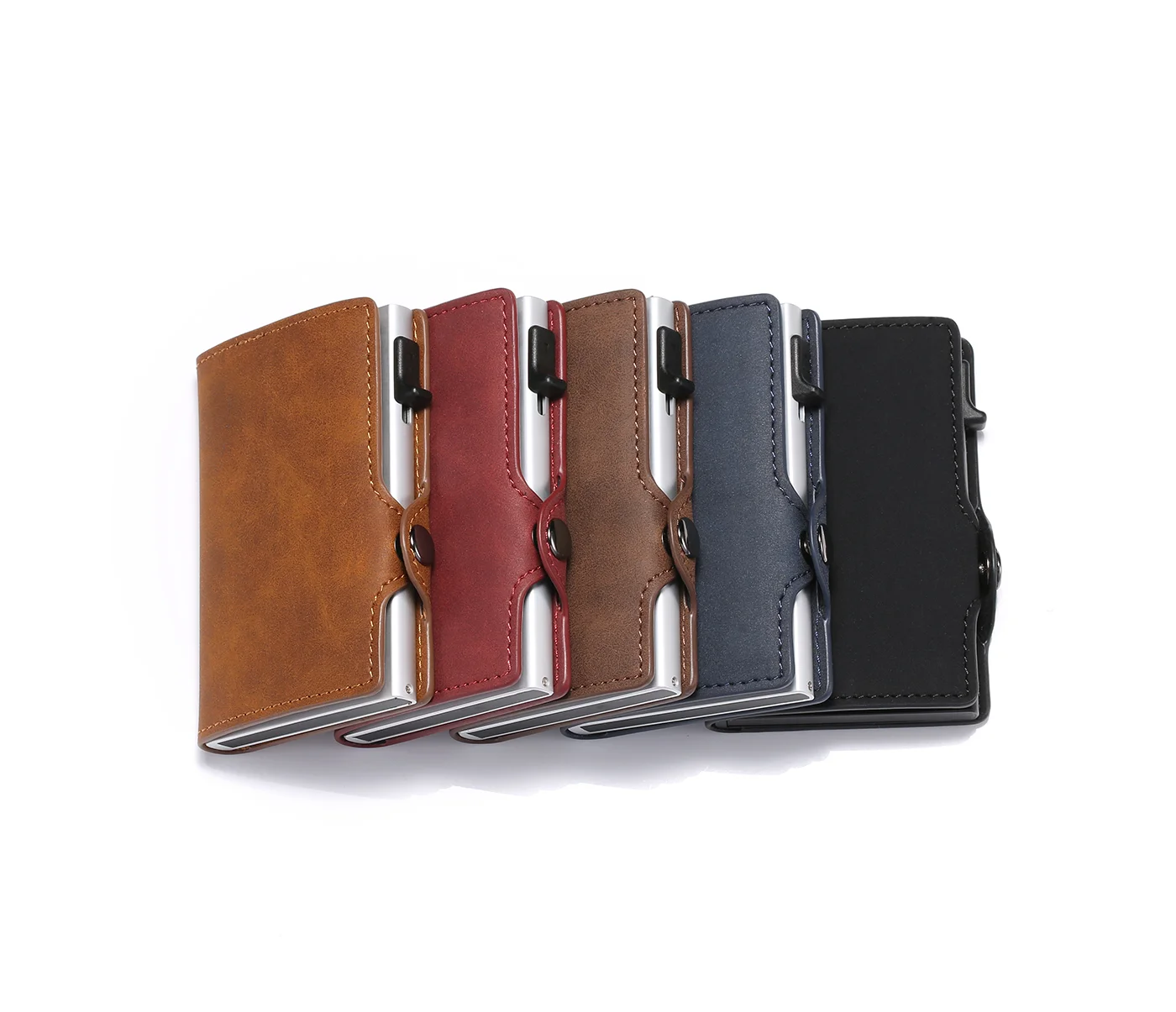 Hot selling Vintage Slim RFID blocking wallet crazy horse leather money clip cash for men women minimalist card holder wallet