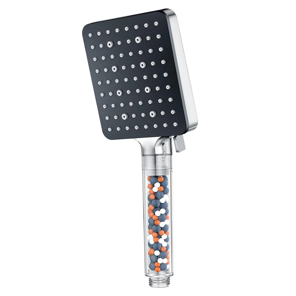 6 Jet Modes Large Powerful Flow Rain Showerhead for Low Pressure Hard Water Filter Shower Head