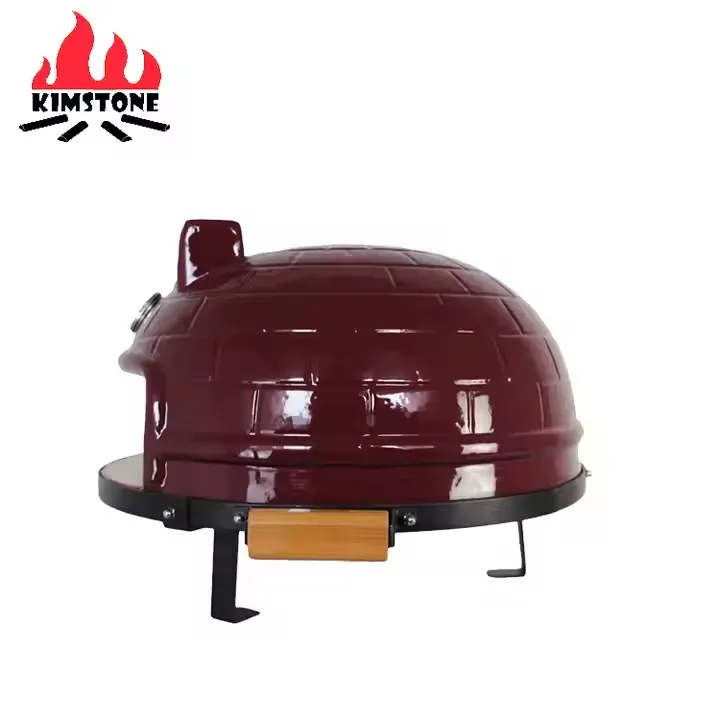 KIMSTONE 21 Inch Tabletop Pizza Oven Portable Pizza Stove Charcoal Woodfired Ceramic Bbq Grill