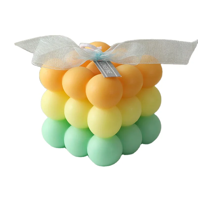 Professional Manufacture Scented Soy Candles Wick Candles With Private Label Bubble Cube Candle