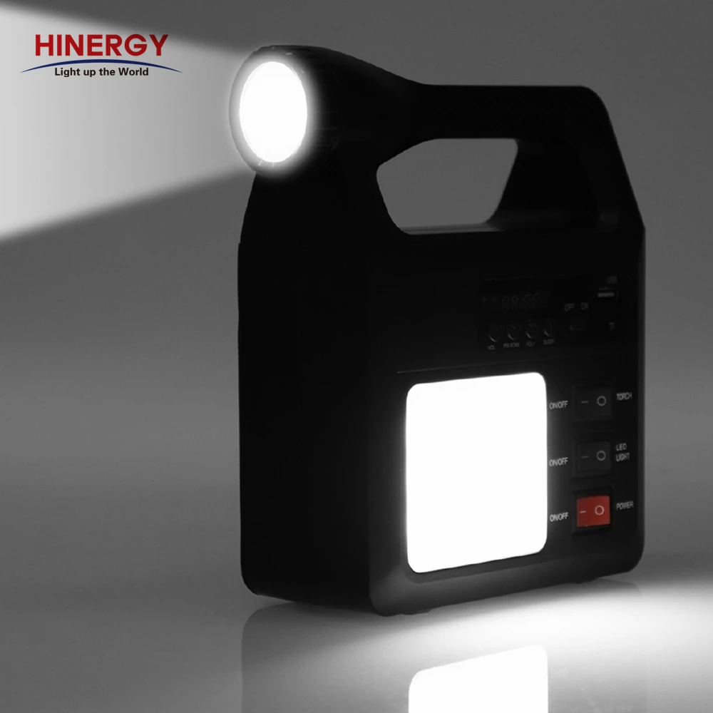 Emergency Mini Portable Solar Power Energy Home Lighting System with Charger Radio MP3 Player Blue tooth