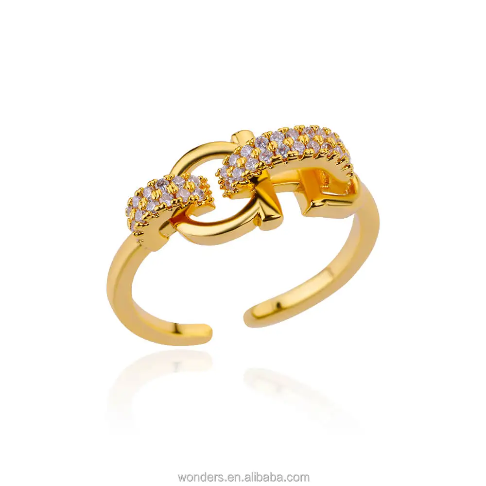 Beautiful CZ 18K Gold Plated Ring Cubic Zirconia Triple 3 Row Eternity Rings Band for Women