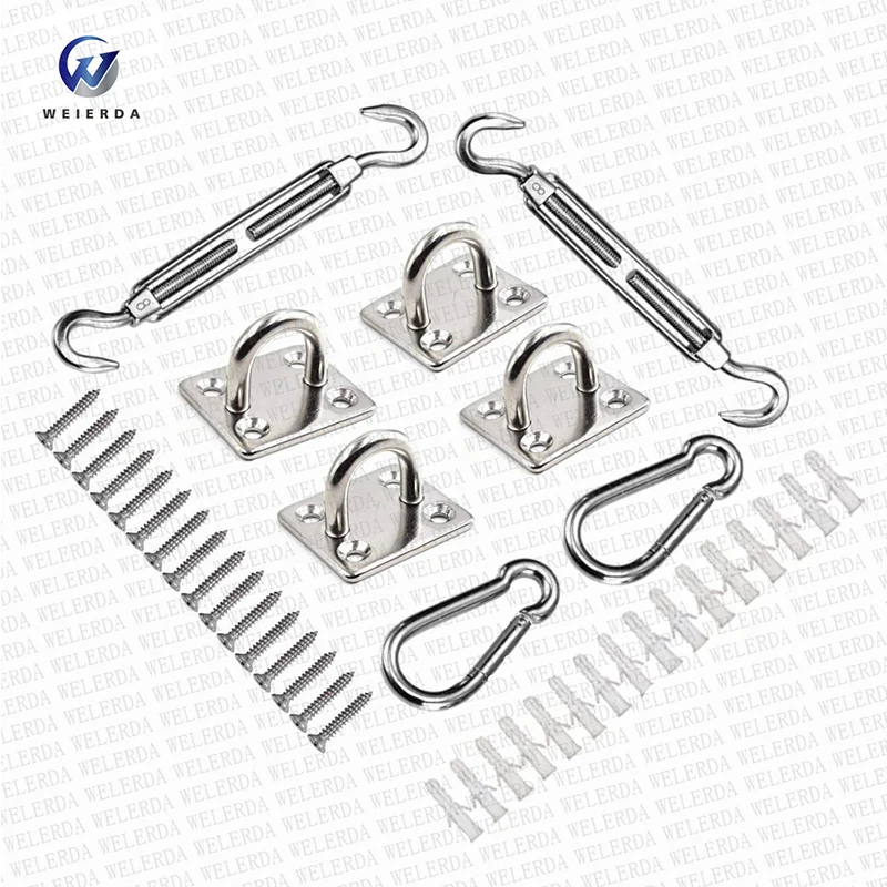 Sun Shade Sail Installation Hardware Stainless Steel Hardware Kit For Triangle Rectangle Shade Sails