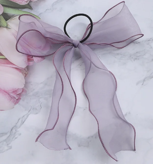 Бант из органзы для волос с резинкой