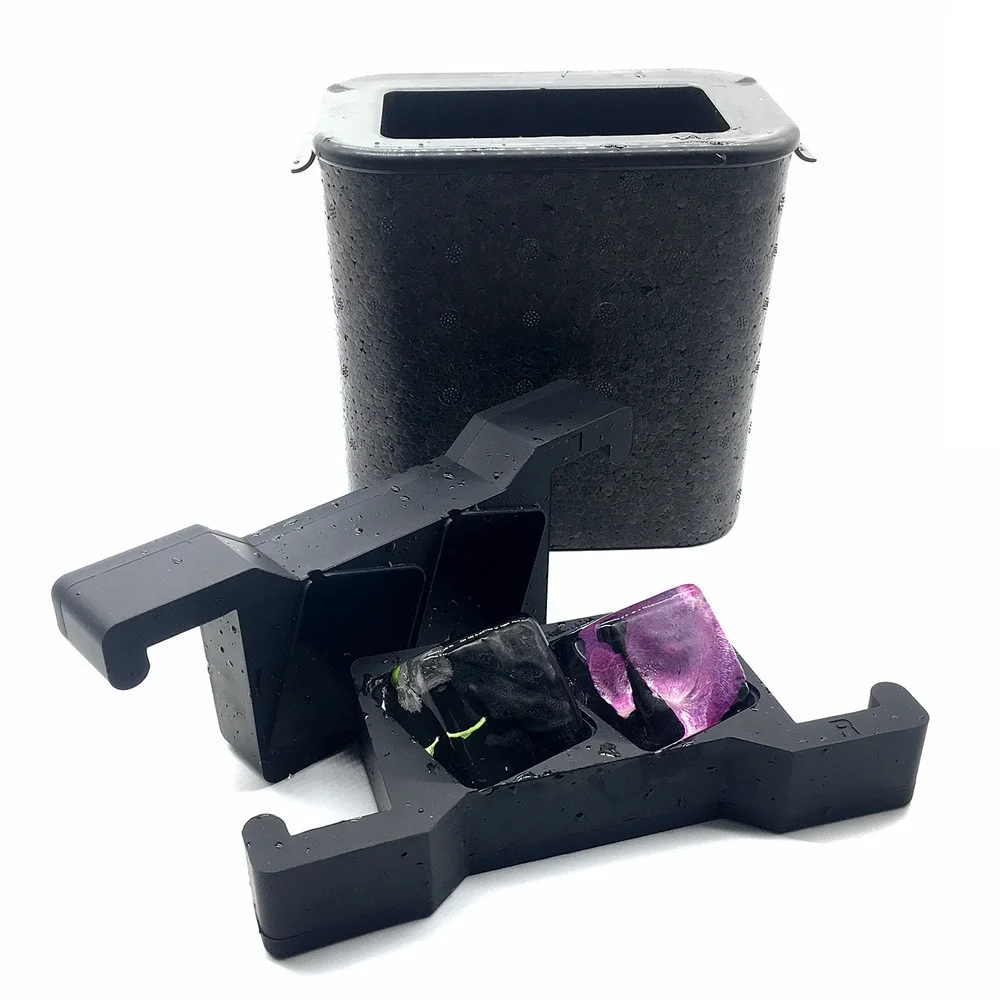 Easy to Release 2 cavity Crystal clear ice ball 2.5 inch Food Grade BPA Free Premium silicone ice ball