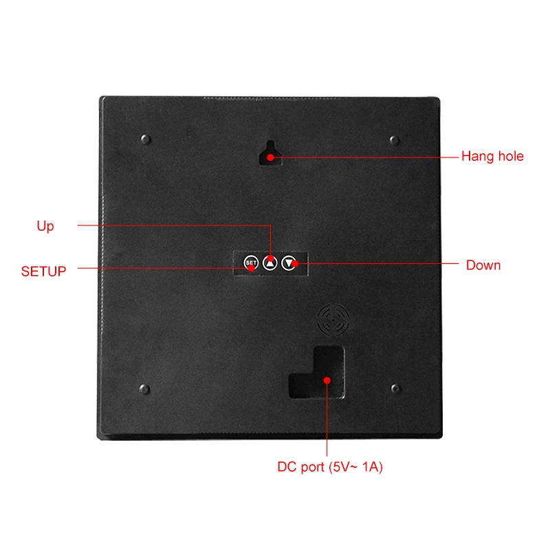 CHEETIE CP37 Home Decor Decorative Wall Clock 5V Tell Time with Words French German English 28*28*3CM