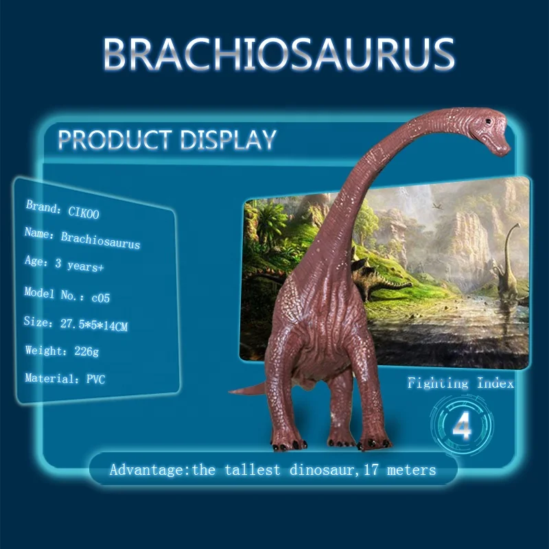 2020 Eco-friendly Kid Toy Plastic Figure Dinosaur Model Toys Brachiosaurus