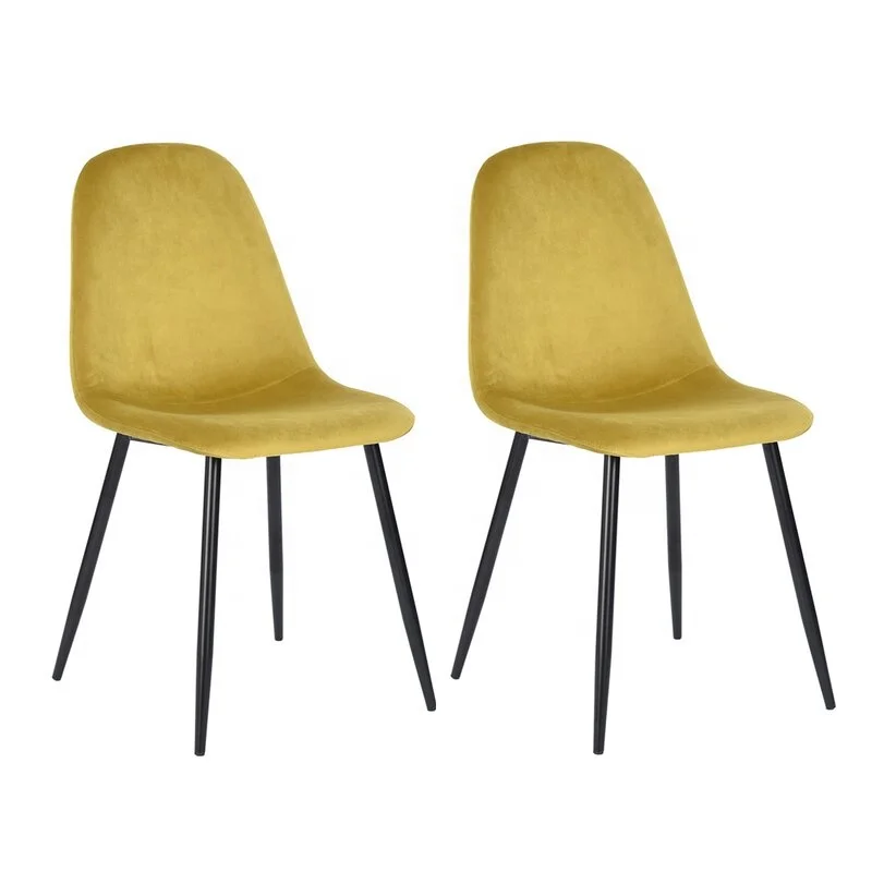 Wholesale Luxury Modern Dining Chair Velvet Metal Leg Dining Set