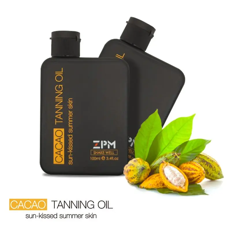 ZPM OEM/ODM Лидер продаж солнечное масло мерцающее для тела лучшее загара какао