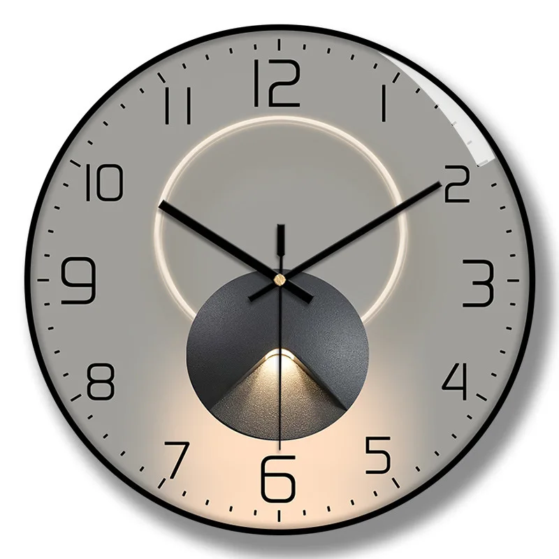 40Cm Large Wall Clock Art Light Arched Glass Adhesive Silent Timepiece For Children Bedroom Living Room Decor Home Horloge Mural