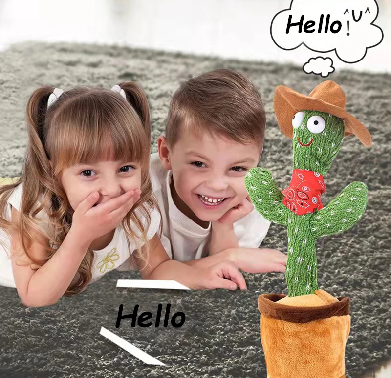 Popular Toy Dancing Cactus Game Twisting Dancing Cactus Doll Recording 120 Songs English Dancing Cactus Talking Plush Toy