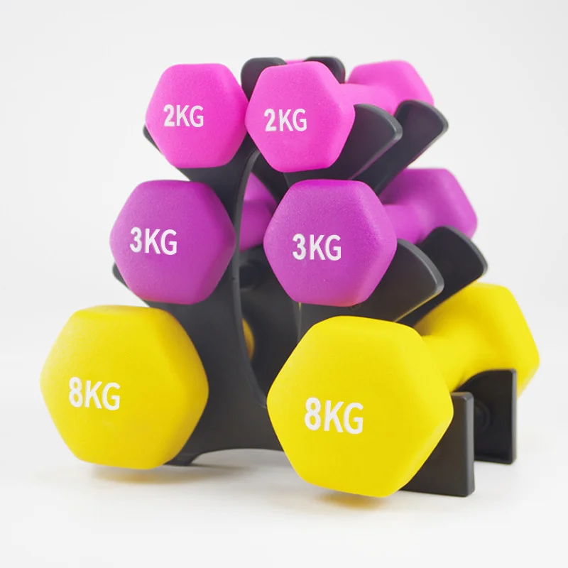Wholesale Fitness Equipment Cheap Small Dumbbell Fitness Hex Rubber Dumbbell Weight Set