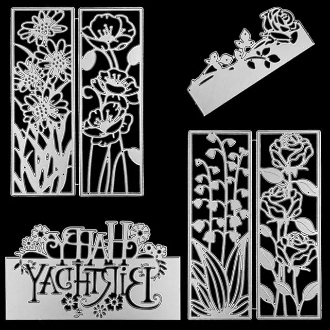 4Pcs Lace Edge Circle Frame Metal Cutting Die Stencils for DIY Scrapbooking Embossing Paper Dies for Card Making