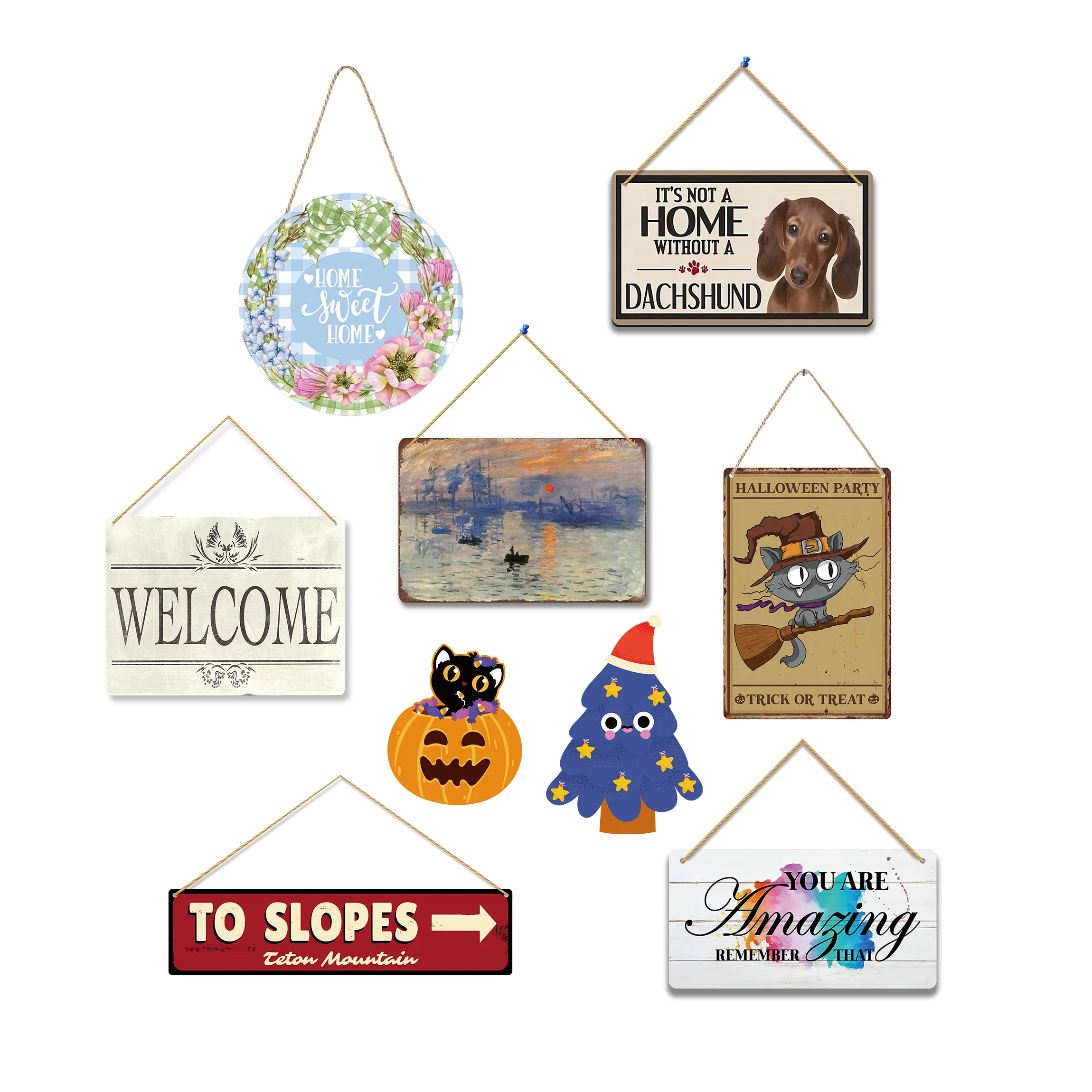 OEM ODM vintage wooden hanging sign MDF wooden for wall decoration