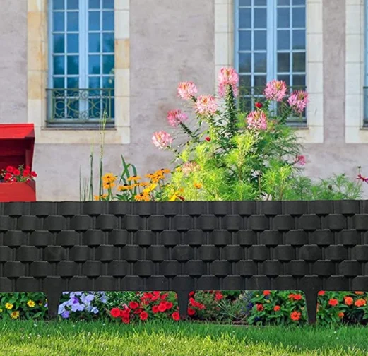 Rattan Effect Plastic Lawn Garden Edging 3m